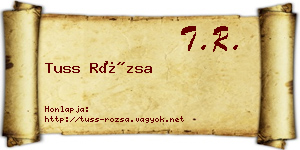 Tuss Rózsa névjegykártya